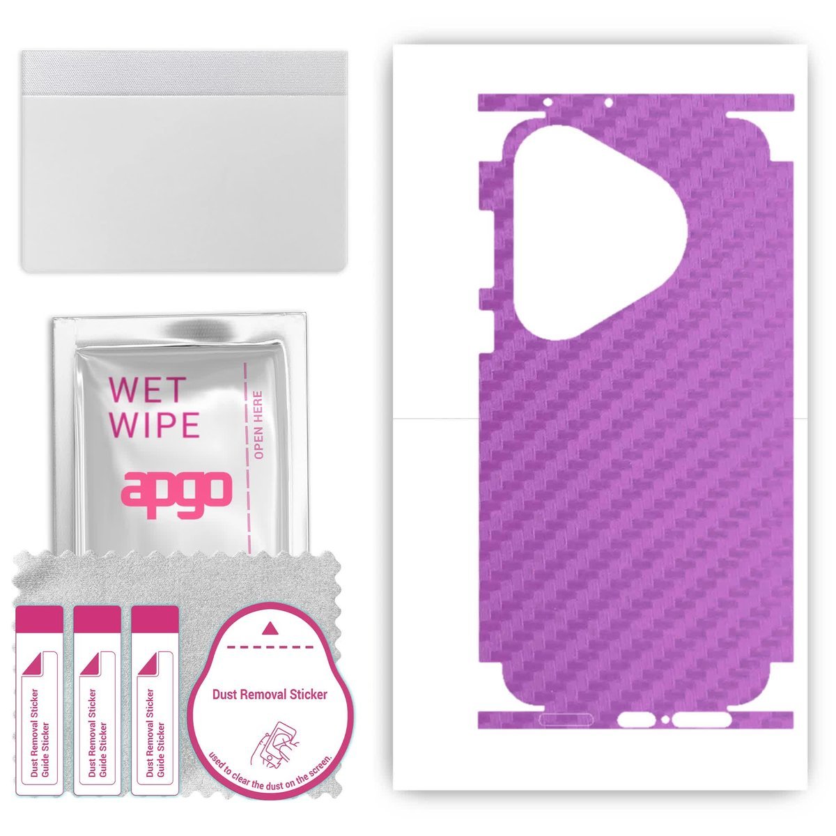 Folia naklejka skórka strukturalna na TYŁ+BOKI do Huawei Pura 70 Pro - Carbon Fioletowy - apgo SKINS