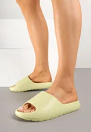 Klapki i japonki damskie - Jasnozielone Klapki z Pianki w Minimalistycznym Stylu Sonalea - miniaturka - grafika 1