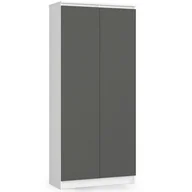 Regały biurowe - Regał biurowy szafa R 80 cm CLP - biały-grafit szary - 2 drzwi 8 półek - miniaturka - grafika 1