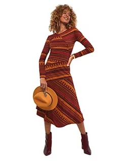 Sukienki - Joe Browns Damska jesienna sukienka asymetryczna w paski, casualowa, wielokolorowa, 6, multi, 32 - grafika 1