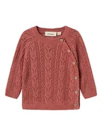 Bluzy i sweterki niemowlęce - Lil Atelier Sweter "Kajsa" w kolorze ciemnoczerwonym - miniaturka - grafika 1