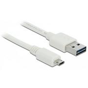 Kable USB - Delock KABEL USB MICRO AM-BM 2.0 50CM DUAL EASY-USB WHITE - miniaturka - grafika 1