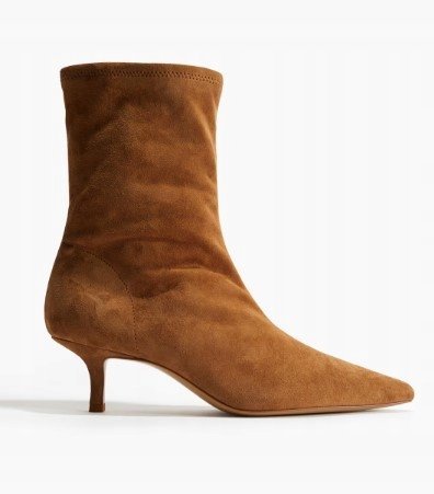 H&M BOTKI DAMSKIE NA OBCASIE ZA KOSTKĘ BRĄZOWE 38 Y6C