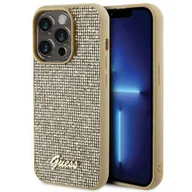 Etui i futerały do telefonów - Etui Guess Disco Metal Script na iPhone 15 Pro - złote - miniaturka - grafika 1