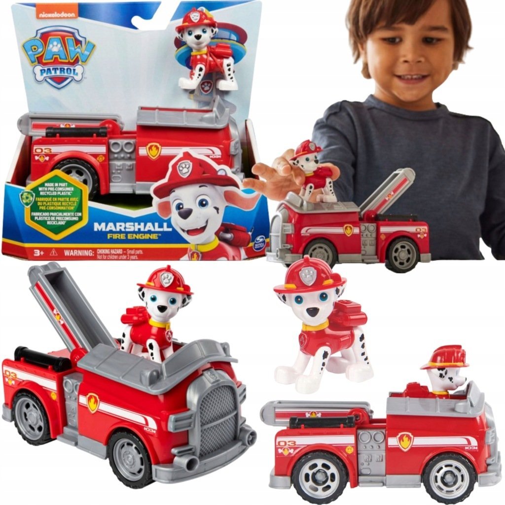 PSI PATROL MARSHALL FIGURKA PIESEK + POJAZD AUTO WÓZ STRAŻACKI SUPER ZESTAW