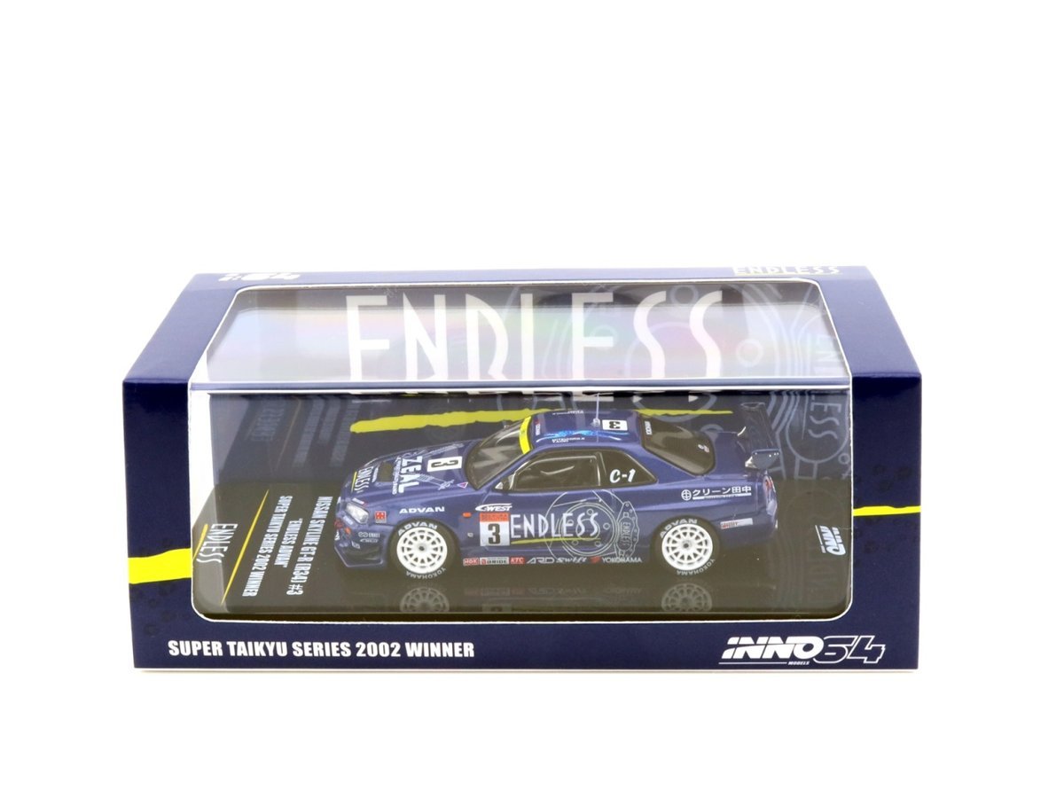 INNO64 Nissan Skyline GT-R R34 #3 Endless Advan Super Taikyu Series 2002 Winner INNO 64 1:64