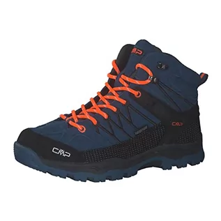 Buty dla chłopców - CMP Kids Rigel Mid Trekking Wp Walking Shoe, Dusty Blue-Flash Orange, 38 EU, Dusty Blue Flash Orange, 38 EU - grafika 1