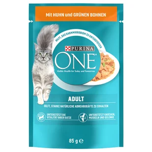 Purina One Adult, 6 X 85 G - Kurczak Z Zieloną Fasolka - Mokra karma dla kotów Purina One Adult, 6 X 85 G - Kurczak Z Zieloną Fasolka - Mokra karma dla kotów - miniaturka - grafika 2