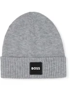Czapki dla dzieci - Hugo Boss Kids Czapka beanie w kolorze szarym - miniaturka - grafika 1