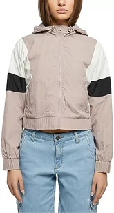 Urban Classics Damska kurtka damska Short 3-Tone Crinkle Jacket duskrose/biały piasek/czarny 5XL, Duskrose/biały piasek/czarny, 5XL - Kurtki damskie - miniaturka - grafika 1