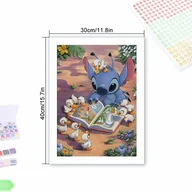 Rękodzieło - TEMU 5D DIY Stitch & Ducks Kit do malowania diamentów - Pełne okrągłe diamenty akrylowe, żywe dekoracje domu dla fanów, rodziny, przyjaciół - Idealne - miniaturka - grafika 1