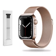 Akcesoria do smartwatchy - Metalowa Bransoletka Opaska Apple Watch ( 42 / 44 / 45 / 49 MM ) różowe złoto - miniaturka - grafika 1