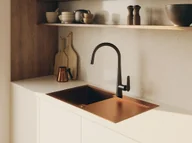 Zlewozmywaki - Laveo Marmara Zlewozmywak stalowy jednokomorowy 76x44 cm miedź SAM811T - miniaturka - grafika 1