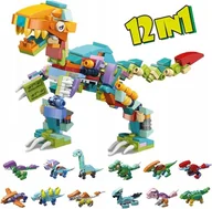 Klocki - KLOCKI DINOZAURY FIGURKKI ZWIERZĘTA ZESTAW DINOSAUR TYRANNOSAUR 12w1 - miniaturka - grafika 1