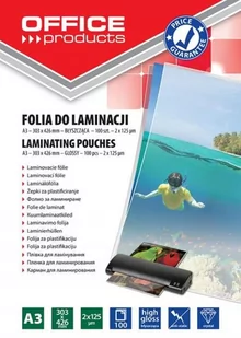 OFFICE PRODUCTS Folia do laminowania OFFICE PRODUCTS A3 2x125mikr. błyszcząca 100szt. transparentna 20325635-90 - Artykuły biurowe - miniaturka - grafika 2