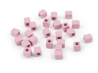Półfabrykaty do biżuterii - Kostki Plastik Pudrowy Róż 6X6Mm 6Szt - miniaturka - grafika 1