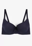 Biustonosze - Granatowy Biustonosz Typu Full Cup z Usztywnionymi Miseczkami Elasyn - miniaturka - grafika 1