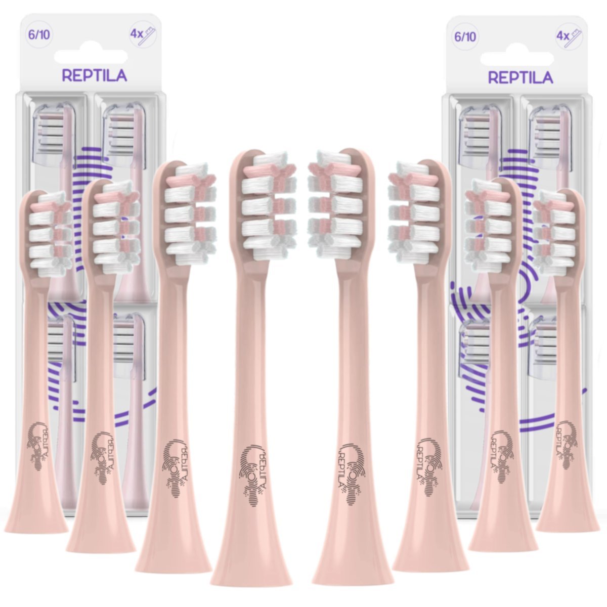 8x Końcówki do szczoteczki Soocas X3 X3u X5 białe 8 sztuk ZAPAS KOŃCÓWKA Reptila