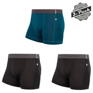 Bielizna sportowa męska - Spodenki męskie Sensor Coolmax Tech 3-Pack Rozmiar: L / Kolor: czarny/niebieski - miniaturka - grafika 1