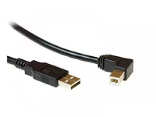 Kabel USB MicroConnect USB2.0 A-B 2m M-M USBAB2ANGLED2 - Kable USB - miniaturka - grafika 1
