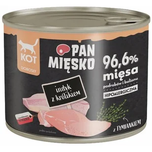 Pan Mięsko indyk z królikiem mokra karma dla kota waga 12x200 g - Mokra karma dla kotów - miniaturka - grafika 1