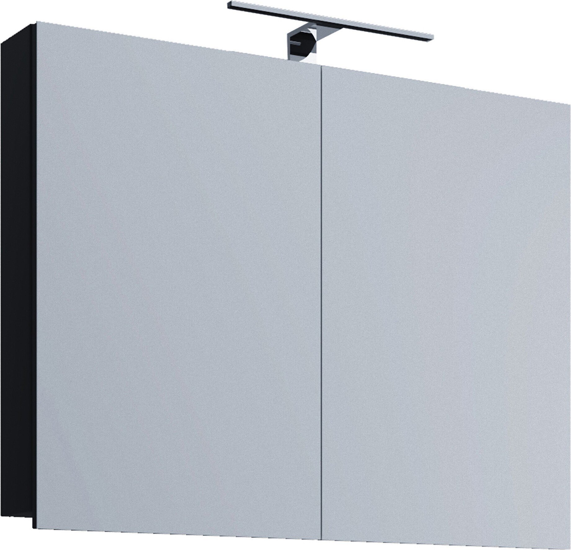 VCB1 szafka łazienkowa z lustrem szafka z lustrem 80 cm z oświetleniem, czarny.