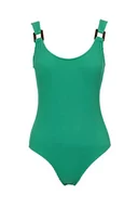 Stroje kąpielowe - DeFacto Damski strój kąpielowy, regularny krój, tankini, bikini, damski kostium kąpielowy, kostium kąpielowy dla kobiet, zielony, S - miniaturka - grafika 1
