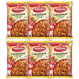 Amino Zupa błyskawiczna gulaszowa z wieprzowiną i papryką 59 g x 6 sztuk - Dania dla dzieci - miniaturka - grafika 1