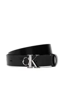 Paski - Calvin Klein Pasek Damski Facet Ck Buckle Shiny Strap 25Mm LV04F7080G Czarny - miniaturka - grafika 1
