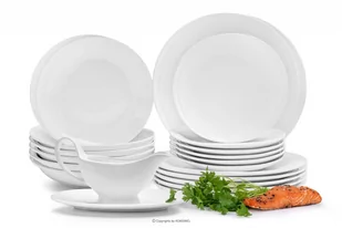 Zestaw Obiadowy Porcelanowy Dla 6 Osób Biały (19El) Reseda - Serwisy obiadowe - miniaturka - grafika 1