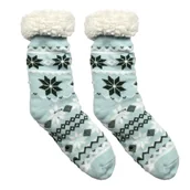 Skarpetki damskie - Skarpety z motywem śnieżynki niebieskie - miniaturka - grafika 1