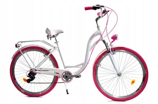 Rower Dallas Alu 26" 7spd - biały z różem - Rowery - miniaturka - grafika 1
