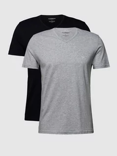 Koszulki męskie - T-shirt z dekoltem w serek w zestawie 2 szt. - grafika 1