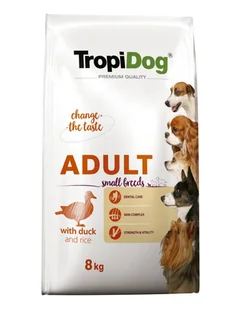 TROPIDOG Premium Adult Small Breeds z kaczką i ryżem 8kg - Sucha karma dla psów - miniaturka - grafika 2