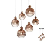 Lampy sufitowe - Redo 01-2070 - Żyrandol na lince PLUMEN 6xE14/42W/230V miedź - miniaturka - grafika 1