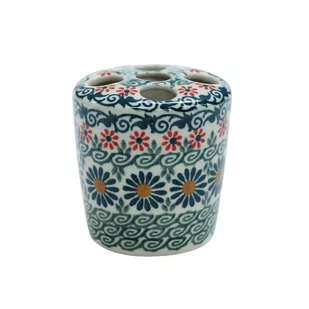 Ceramiczny Kubek Na Szczoteczki 5 (A432 D48) Ceramika Bolesławiec - Kubki na szczoteczki do zębów - miniaturka - grafika 1