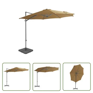 The Living Store Parasol ogrodowy z przenośną podstawą - taupe - Parasol Ogrodowy - Parasole ogrodowe - miniaturka - grafika 1