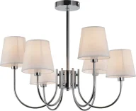 Lampy sufitowe - Sześcioramienny żyrandol z tkaninowymi kloszami - V195-Faruko - miniaturka - grafika 1