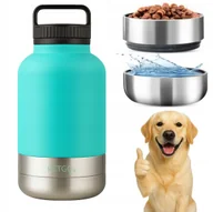 Shakery i bidony sportowe - DUŻA BUTELKA DLA PSA na WODĘ KARMĘ PODRÓŻNA SPACEROWA PRZENOŚNA BIDON STAL - miniaturka - grafika 1