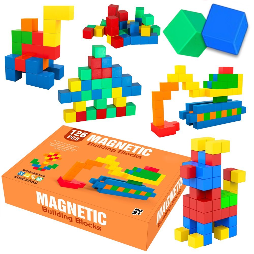 KLOCKI MAGNETYCZNE KOSTKI 3D Kostrukcyjnen Sześciany Mocne Magnesy Bloczki Bloki Budowlane Zestaw 60 el piksele pixele