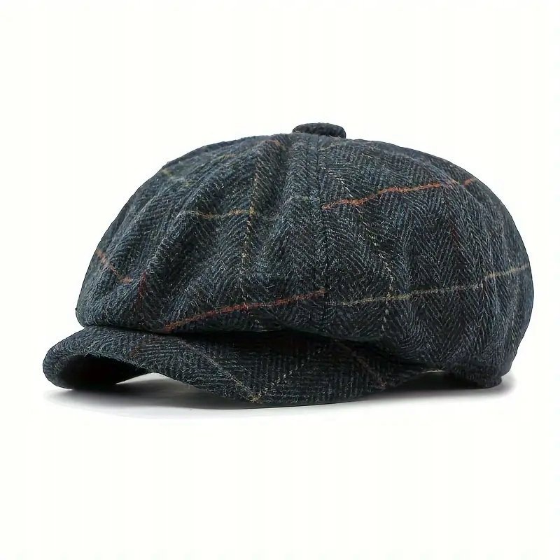 Kaszkiet Peaky Blinders czapka granat Elegancki jodełka WEŁNA 56-60 cm L/XL