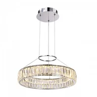 Lampy sufitowe - Italux Kryształowa LAMPA wisząca MAXIS MD14066703-1A okrągła OPRAWA zwis LED 30W żyrandol glamour crystal chrom przezroczysty - miniaturka - grafika 1