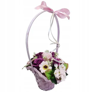 Bukiet kosz kwiaty mydlane PACHNĄCE WYJATKOWY PREZENT UPOMINEK dla KOBIETY - Sztuczne kwiaty - miniaturka - grafika 1