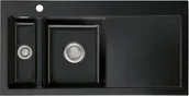 Zlewozmywaki - SystemCeram MERA 100 | komora LEWA | NERO 68 (czarny połysk) (50770168) - miniaturka - grafika 1