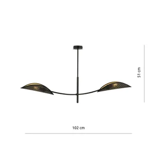 Emibig LOTUS 2 BLACK/GOLD 1106/2 lampa sufitowa żyrandol oryginalny Design abażury 1106/2 - Lampy sufitowe - miniaturka - grafika 6