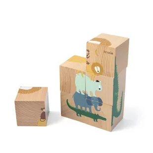 Trixie Baby Trixie Baby Animals Drewniane Klocki Puzzle - Klocki - miniaturka - grafika 1