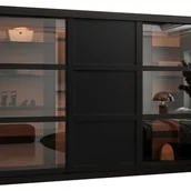 Szafy - Szafa przesuwna Dome 3 250 x 62 x 200 czarny - miniaturka - grafika 1