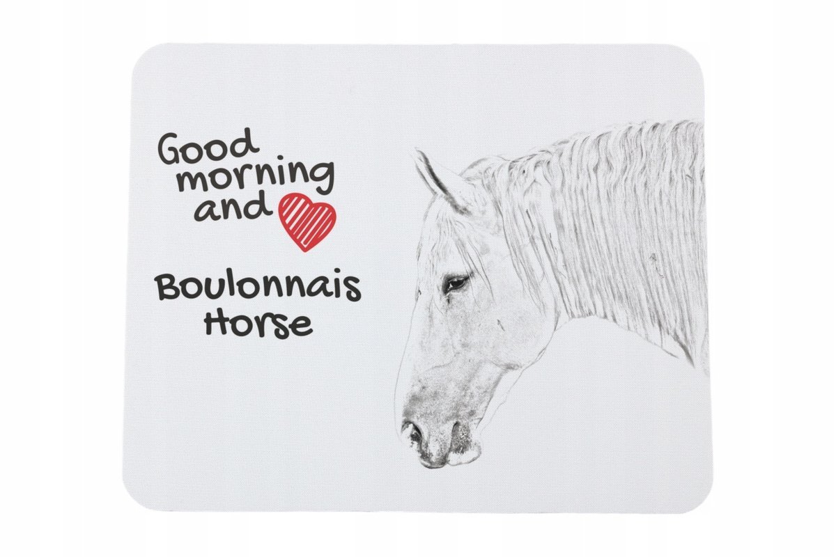 Koń Boulonnais - podkładka pod myszkę z nadrukiem, personalizowana podkładk