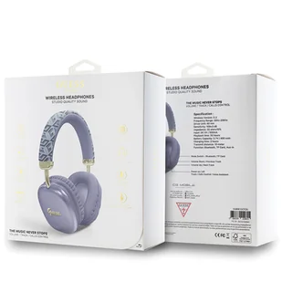 Guess słuchawki nauszne Bluetooth GUBHK1GCTCSU fioletowy/purple Gcube Metallic Script Logo - Słuchawki - miniaturka - grafika 8