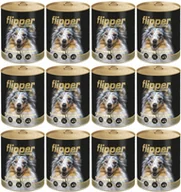 Mokra karma dla psów - Dolina Noteci Flipper z wołowiną i drobiem 24x800g 47050-uniw - miniaturka - grafika 1